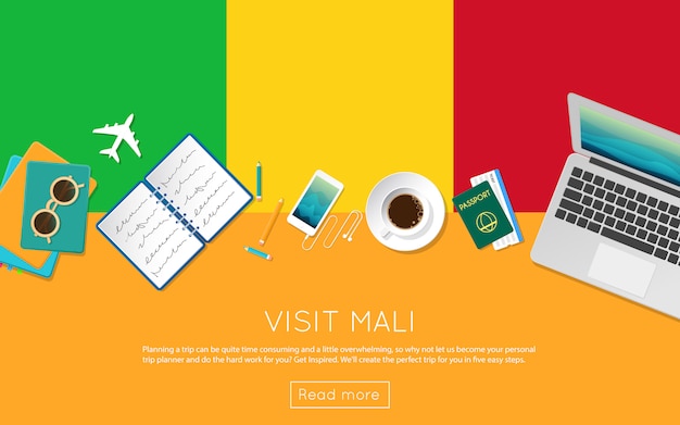 Visite el concepto de Mali para su banner web