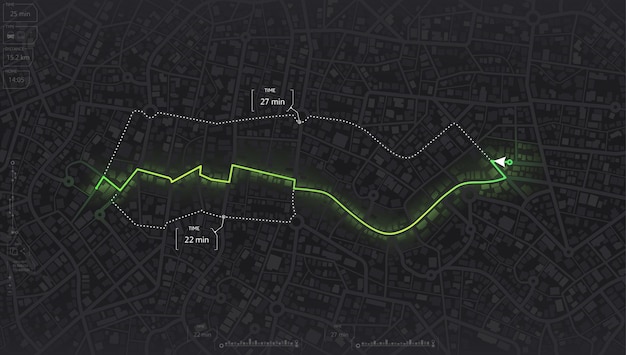 Vista desde arriba del mapa. Navegación gps a casa propia Vista detallada de la ciudad Fondo abstracto