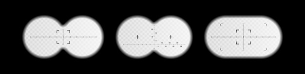 Vista desde los binoculares con escala de medición vista a través de un visor de rifle aislado sobre fondo transparente ilustración vectorial