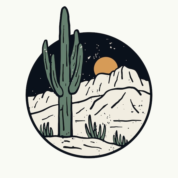 La vista del desierto salvaje de Sedona diseño vintage con ilustración grunge