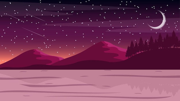 vista, de, dos, colinas, vector