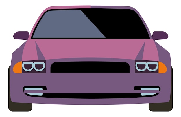 Vista frontal del coche icono de auto familiar de dibujos animados