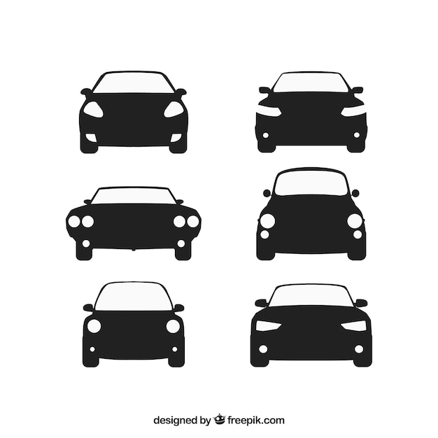 Vista frontal de coches