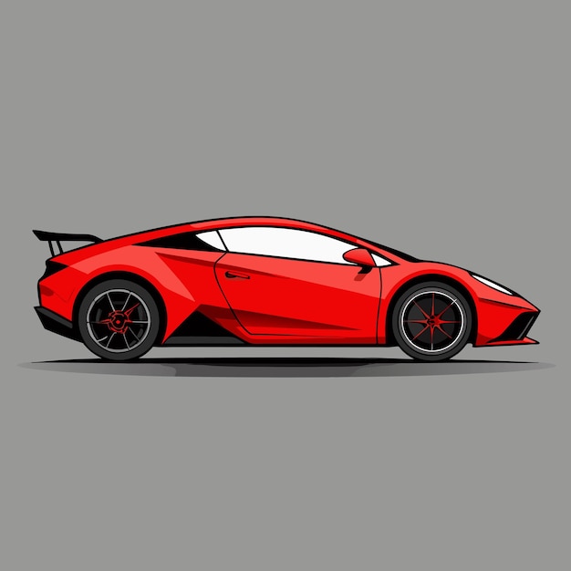 una vista frontal ilustración minimalista de un coche deportivo de lujo