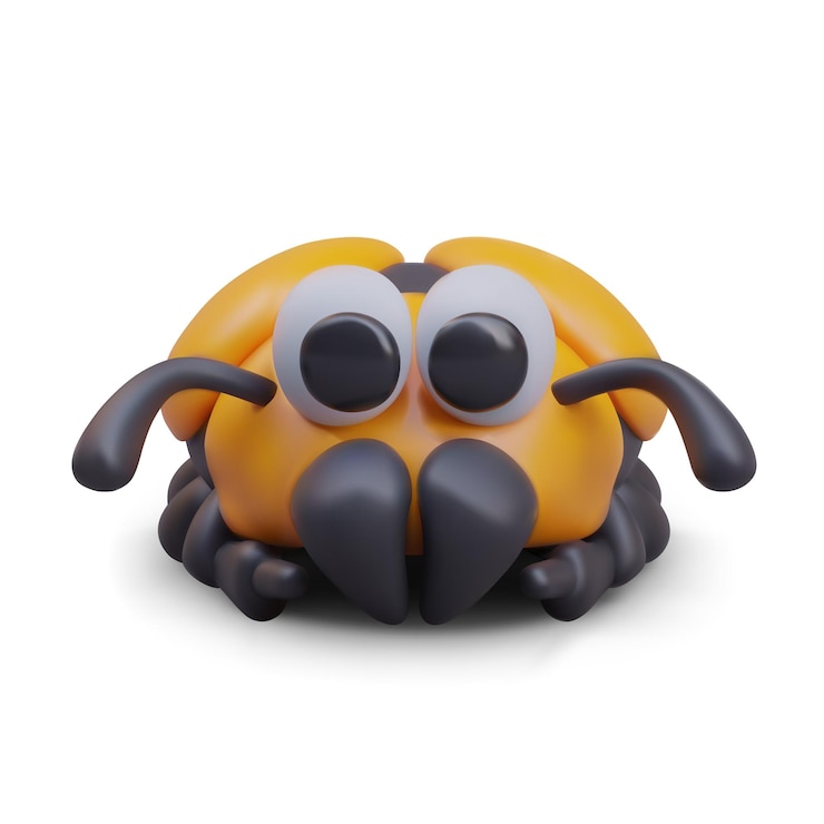 Vector vista frontal en el lindo escarabajo concepto de personaje de insecto de dibujos animados