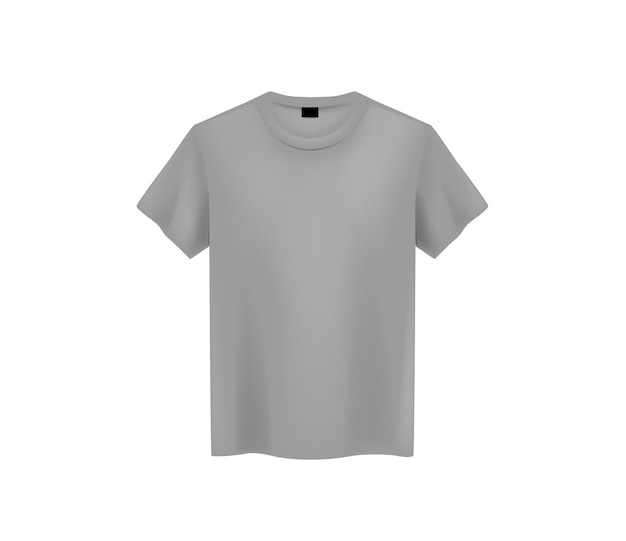 Vector vista frontal de la maqueta de camiseta gris de hombre sobre fondo claro plantilla de camiseta de manga corta sobre fondo