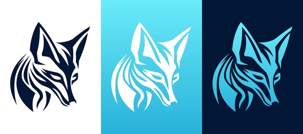 Vista frontal del rostro de Fox logotipo arte de línea eps arte vectorial ilustración de imagen diseño de logotipo de la compañía de negocios de Fox y identidad de marca gráfica