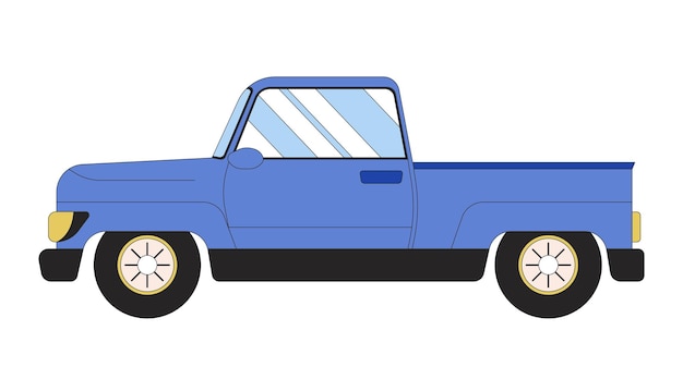 Vista lateral del automóvil Objeto de dibujos animados lineal 2D Transporte automático Conducción de vehículos de motor Elemento vectorial de línea aislada Fondo blanco camioneta camioneta automóvil camioneta color ilustración de punto plano