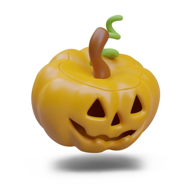 Vector vista lateral de la calabaza naranja con sonrisa halloween jack o lanterna calabaza con cara espeluznante