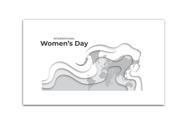 Vector vista lateral del día internacional de la mujer en estilo papel.