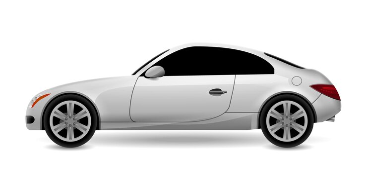 Vector vista lateral del perfil aislado del cupé del automóvil. automóvil de transporte sedán moderno de lujo. ilustración de diseño de coche de vista lateral.