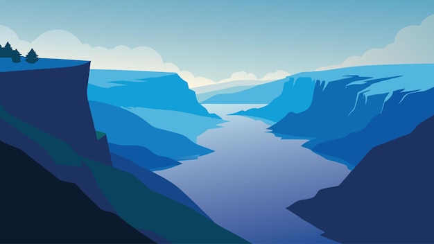 Vista por la mañana con niebla de la popular atracción noruega Preikestolen Gran escena de verano
