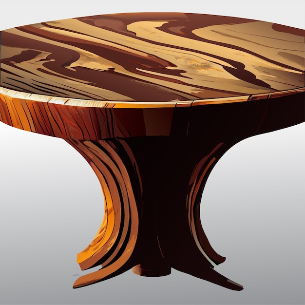 Vector vista de la mesa de madera con superficie en blanco