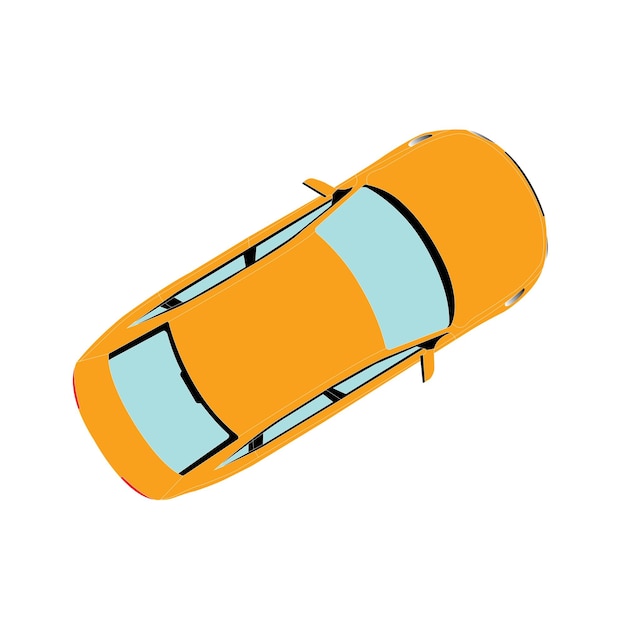 Vista superior del diseño de ilustración de icono de vector de coche