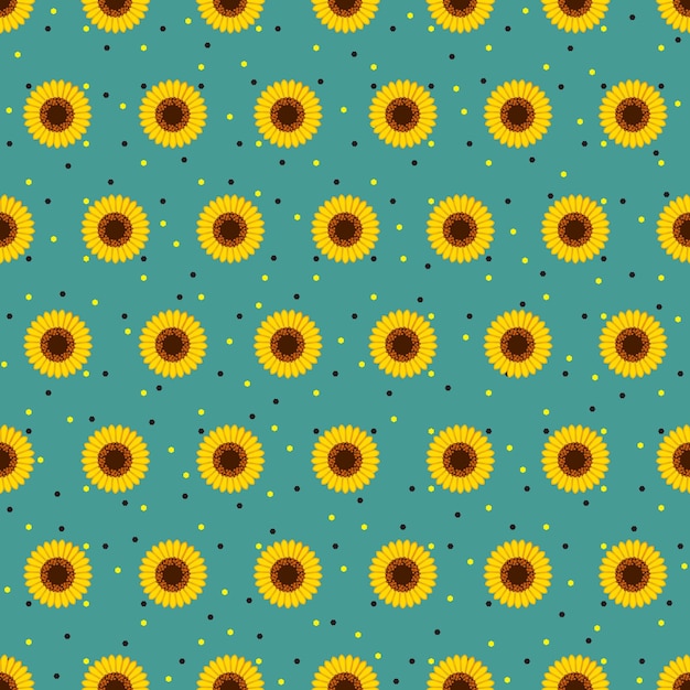 Vista superior de girasoles Patrón sin costuras Papel de regalo de tela