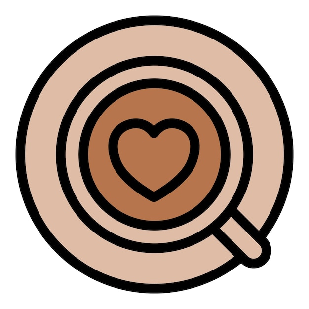 Vista superior icono de taza de café vector de contorno Bebida de café Máquina de espresso