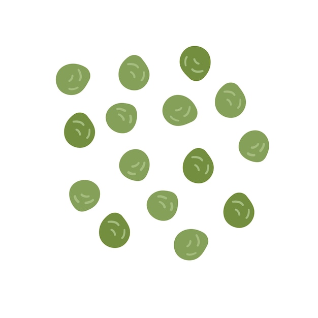 Vista superior de pimienta verde aislada en fondo blanco Ilustración vectorial de garabateo plano f