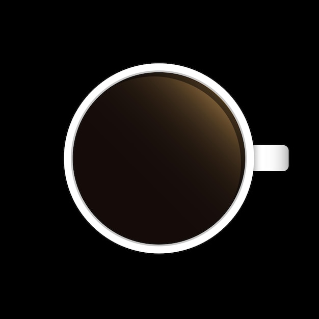 Vista superior de la taza de café con lugar para el texto Icono de espresso fresco Ilustración vectorial aislada