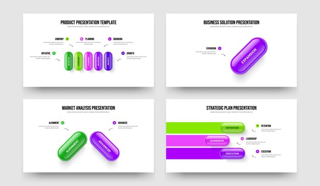 Visual Visualization Five One Two Three Step Diagram Slideshow Layout Vector Illustration Set