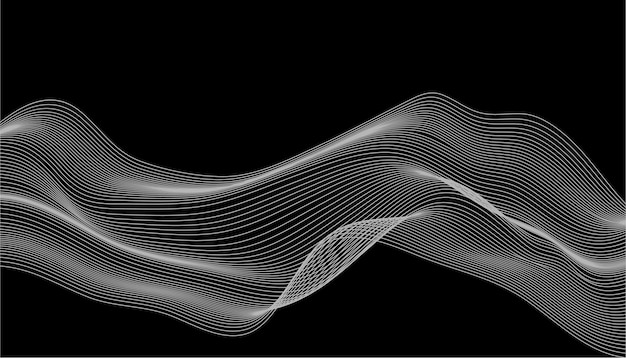 Visualización abstracta de terreno liso utilizando líneas de elevación en blanco