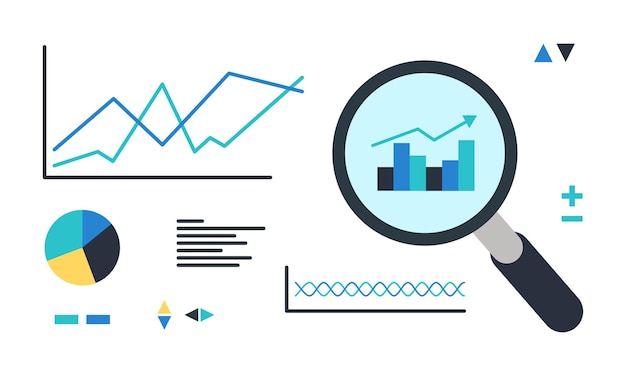 Visualización de la base de datos de análisis de datos clasificación de información de trabajo utilizando el mapa mental digital gráficos de datos de salida de entrada que analizan la ilustración vectorial infográfica