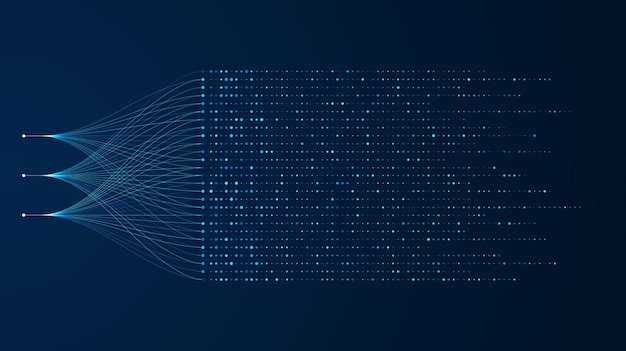 Visualización de big data análisis financiero de redes sociales de bases de datos complejas minería de datos fondo de tecnología vectorial concepto de análisis de información