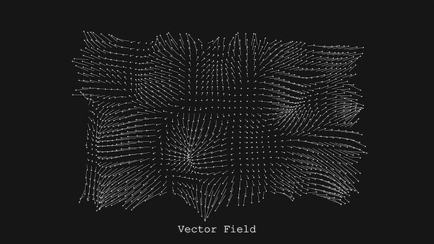 Visualización de campo magnético o de gravedad Fondo de matriz de flechas abstractas
