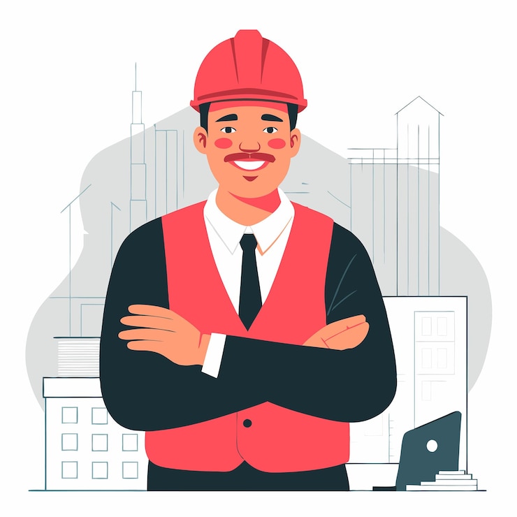 Vector visualización del concepto arquitectónico para un proyecto de construcción moderno