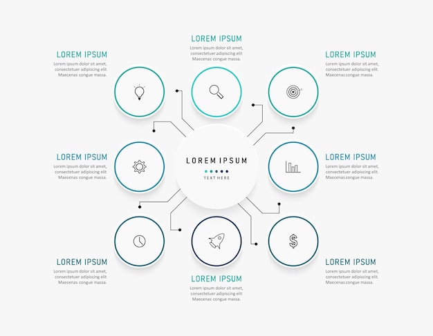 Visualización de datos comerciales. Elemento de gráfico de proceso. Gráfico abstracto con diagrama con opciones de pasos, piezas o procesos. plantilla de negocio. Concepto creativo para infografía.