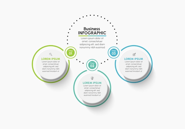 Visualización de datos comerciales. iconos de infografía de línea de tiempo diseñados para plantilla de fondo abstracto