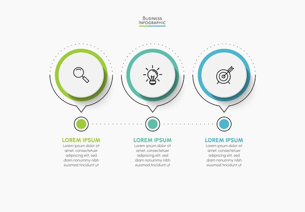 Visualización de datos comerciales. iconos de infografía de línea de tiempo diseñados para plantilla de fondo abstracto