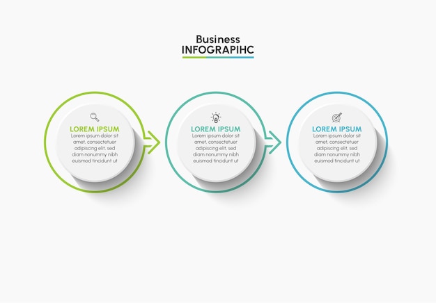 Visualización de datos comerciales. iconos de infografía de línea de tiempo diseñados para plantilla de fondo abstracto