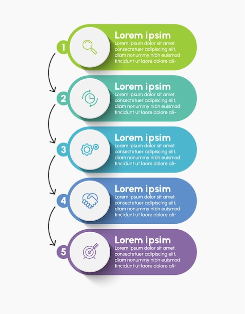 Visualización de datos comerciales. iconos de infografía de línea de tiempo diseñados para plantilla de fondo abstracto