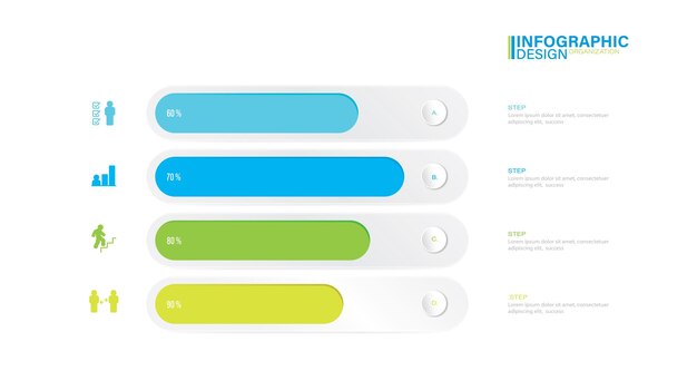 Visualización de datos comerciales infografía elementos stock ilustración infografía número 4 iconos