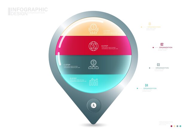 Visualización de datos comerciales infografía elementos stock ilustración infografía puntero iconos