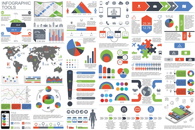 Visualización de datos de elementos de infografía