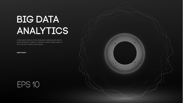 Visualización de datos grandes Fondo 3d Fondo de conexión de datos grandes Tecnología cibernética Ai tech red de alambre visualización de datos de estructura alámbrica futurista Ilustración vectorial Inteligencia artificial