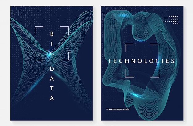 Visualización de diseño de portada. tecnología para big data