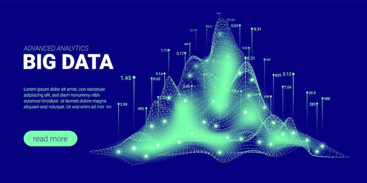 Vector visualización de flujo de información de fondo de análisis de big data