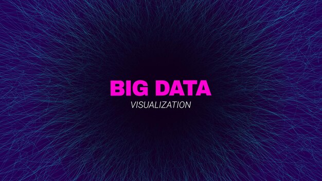 Visualización futurista de la nube de big data