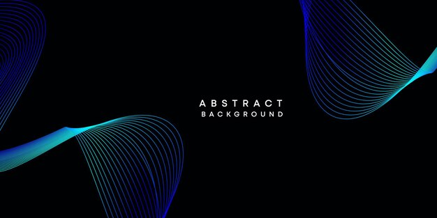 Visualización geométrica abstracta gradiente azul oscuro naranja verde líneas onduladas fondo tecnológico