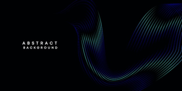 Visualización geométrica abstracta gradiente azul oscuro naranja verde líneas onduladas fondo tecnológico