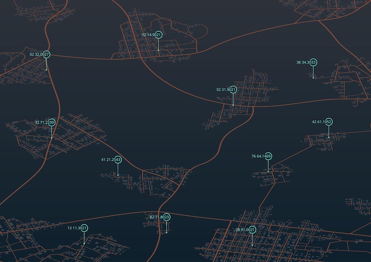 Vector visualización gráfica de datos de fondo en el mapa gráfico abstract mapa vectorial de carreteras con datos en la parte superior de