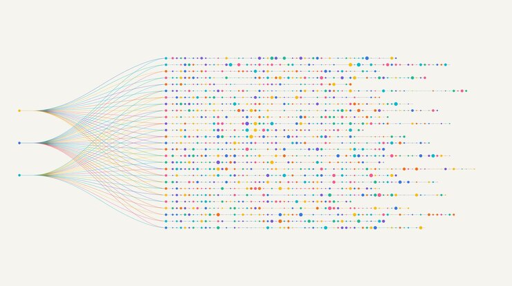 Vector visualización de grandes datos análisis financiero de redes sociales de bases de datos complejas minería de datos