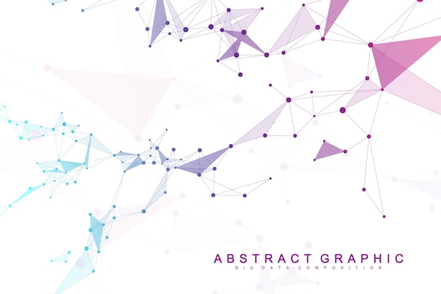 Visualización de grandes datos Comunicación de fondo abstracto gráfico Visualización de fondo de perspectiva Complejo de red analítica Ilustración vectorial