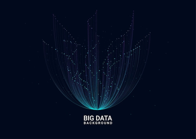 Visualización de grandes datos Concepto de comunicación de innovación tecnológica abstracta Diseño azul digital
