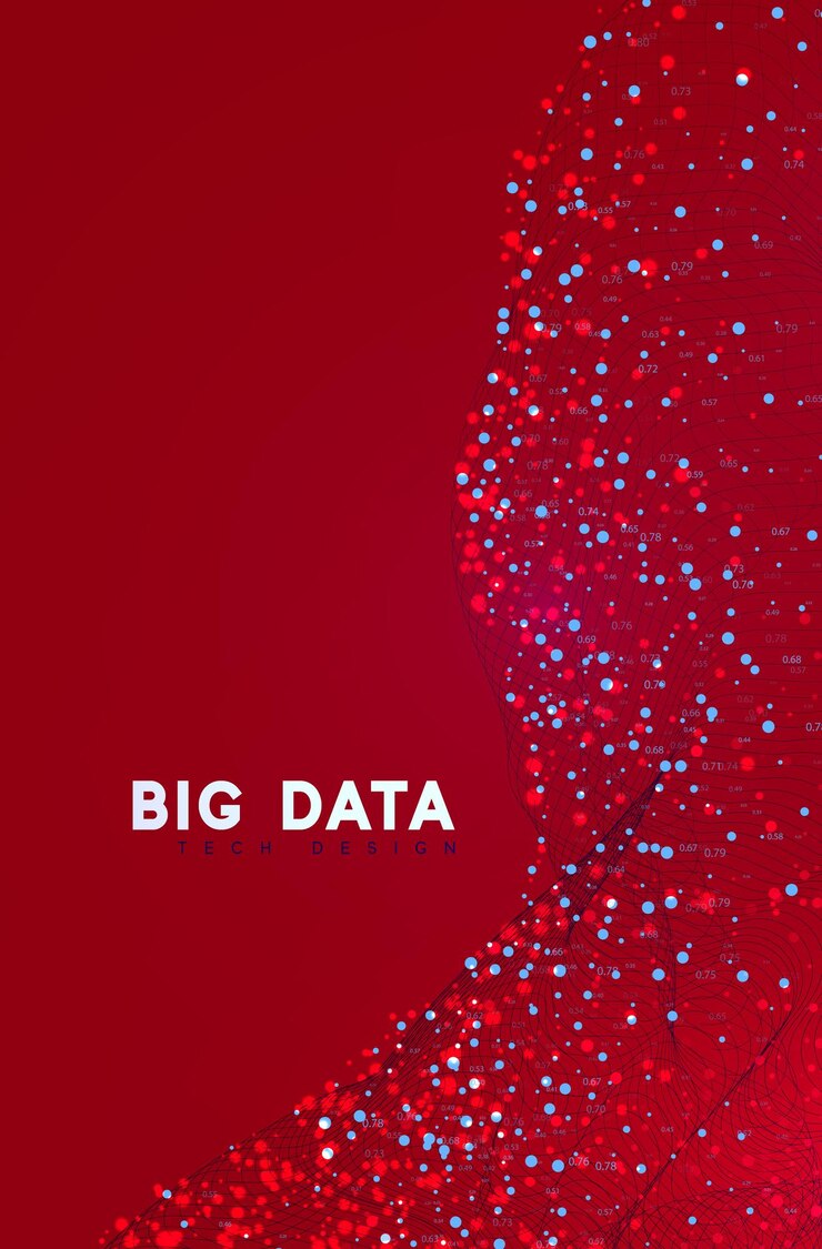 Vector visualización de grandes datos. tecnología de ondas de información. fondo abstracto futurista de bigdata digital. cálculo y procesamiento de datos analíticos. ilustración vectorial