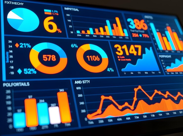 Vector visualización del tablero de datos financieros
