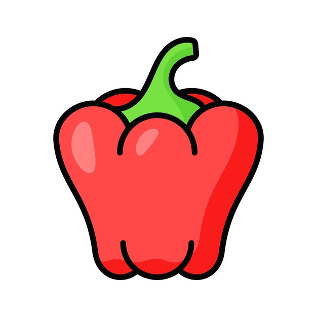 Visualmente atractivo increíble icono de pimienta de campana vector de las cápsulas