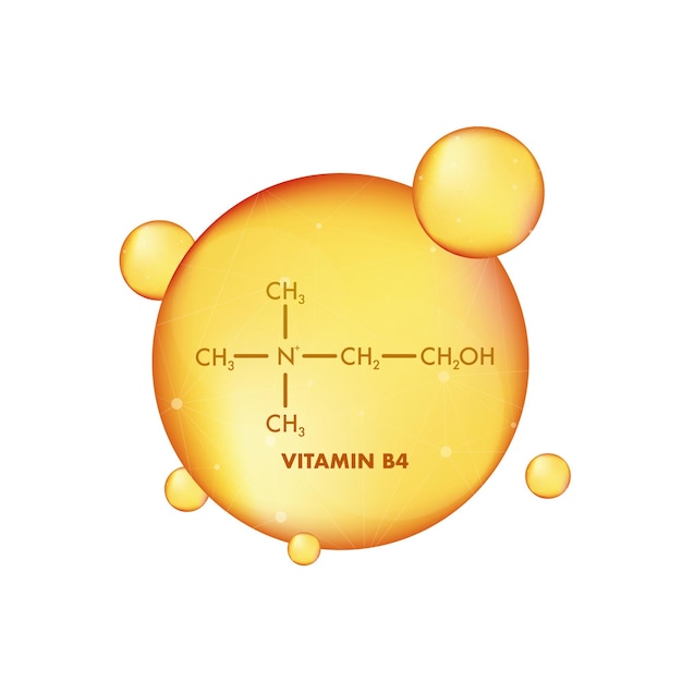 Vector vitamina b4 vitamina b4 estructura del icono ilustración vectorial